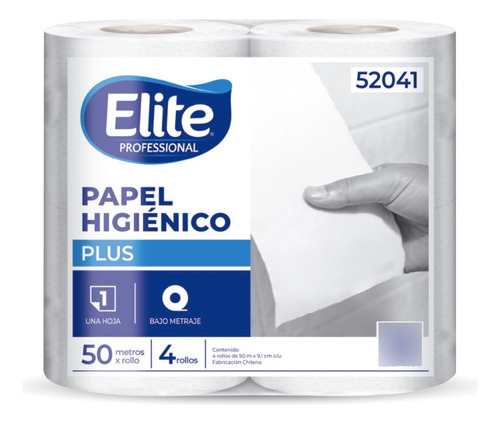 Elite Papel Higiénico Gofrado Una Hoja 50 Metros 48 Rollos