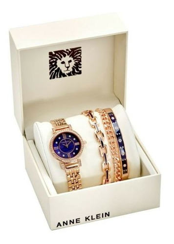 Reloj Mujer Navy Mother Of Pearl Crystal Dial Anne Klein Rou