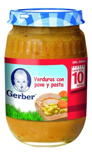 Papilla Gerber Comidita Casera 3ra Etapa de verduras con pavo y pasta 10 meses 170 g