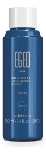 Refil Egeo Desodorante Body Spray Blue, 100 Ml V2 Fragrância Amadeirado