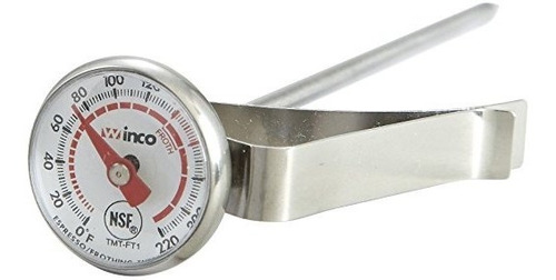 Winco 1-inch Dial Espumejea Termómetro Con 5 Pulgadas Sonda