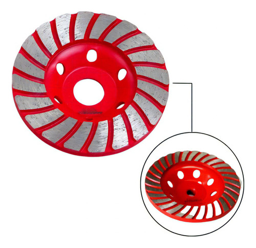 Disco Diamantado Desbaste Copo P/ Concreto 125mm M14 Hessen Cor Vermelho