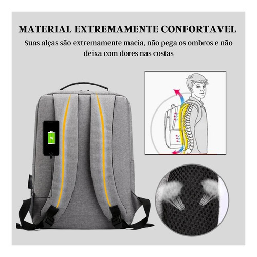 Mochila Masculina Para Notebook Impermeável Bolsa Executiva