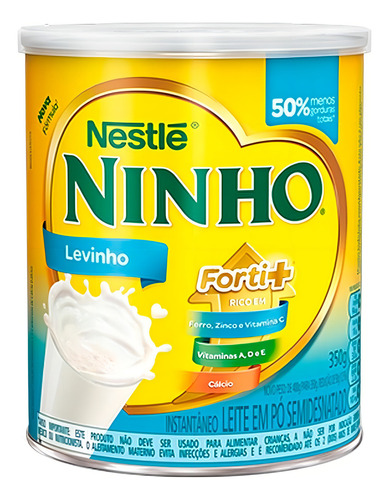 Fórmula infantil em pó Nestlé Ninho Forti+ Levinho en lata de 1 de 350g - 6 meses a 2 anos
