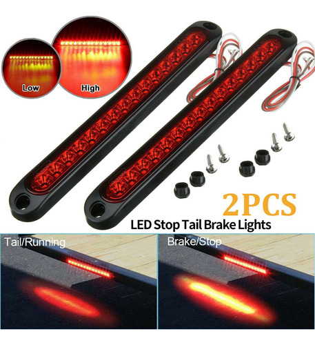 2 Unids 10 Pulgadas 15 Led Remolque Camión Rv Stop Tail Fren