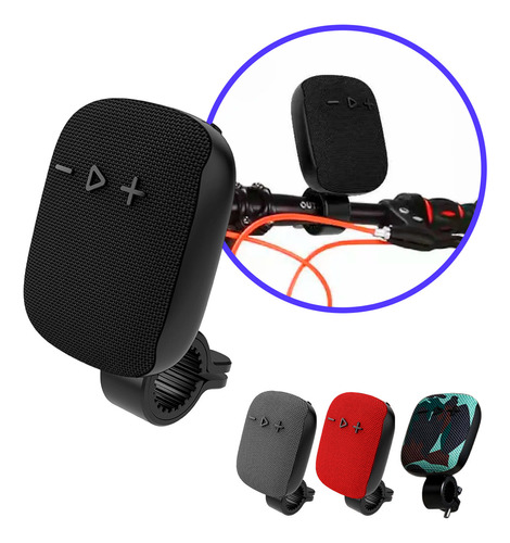 Parlante Bluetooth Portatil Usb Recargable Soporte Bicicleta Color Negro