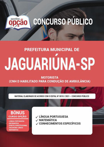 Apostila Prefeitura Jaguariúna Sp - Motorista Cnh D