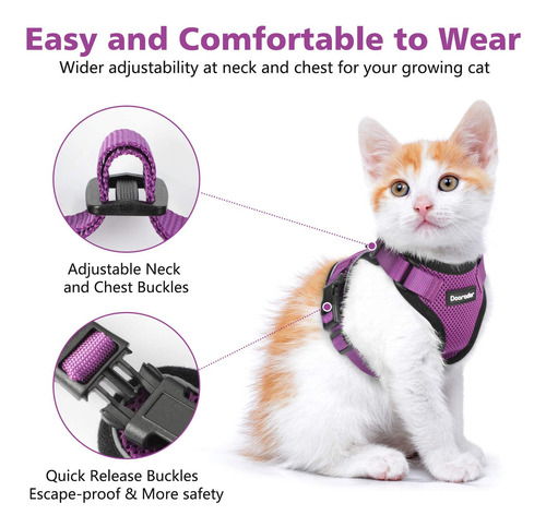 Set De Arnés Y Correa Para Gatos Dooradar Escape Proof Para