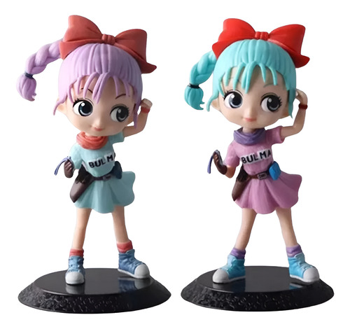 3 Figuras Bulma + Androide 18 Con Base 13cm Dragon Ball