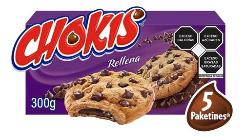 6 Pzas Galletas Gamesa Chokis Rellena Con Chispas Sabor A Ch