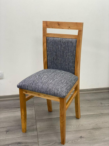 Sillas Modernas Comedor Madera Paraiso Pack X2 Unidades Chenille Madera Plata