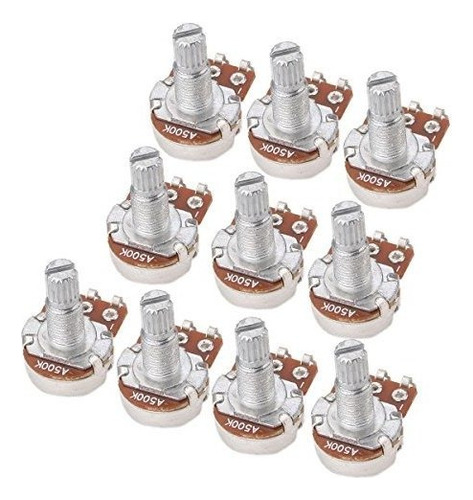 10pcs Potenciómetro De Guitarra & Amp 500 k Audio Knurled