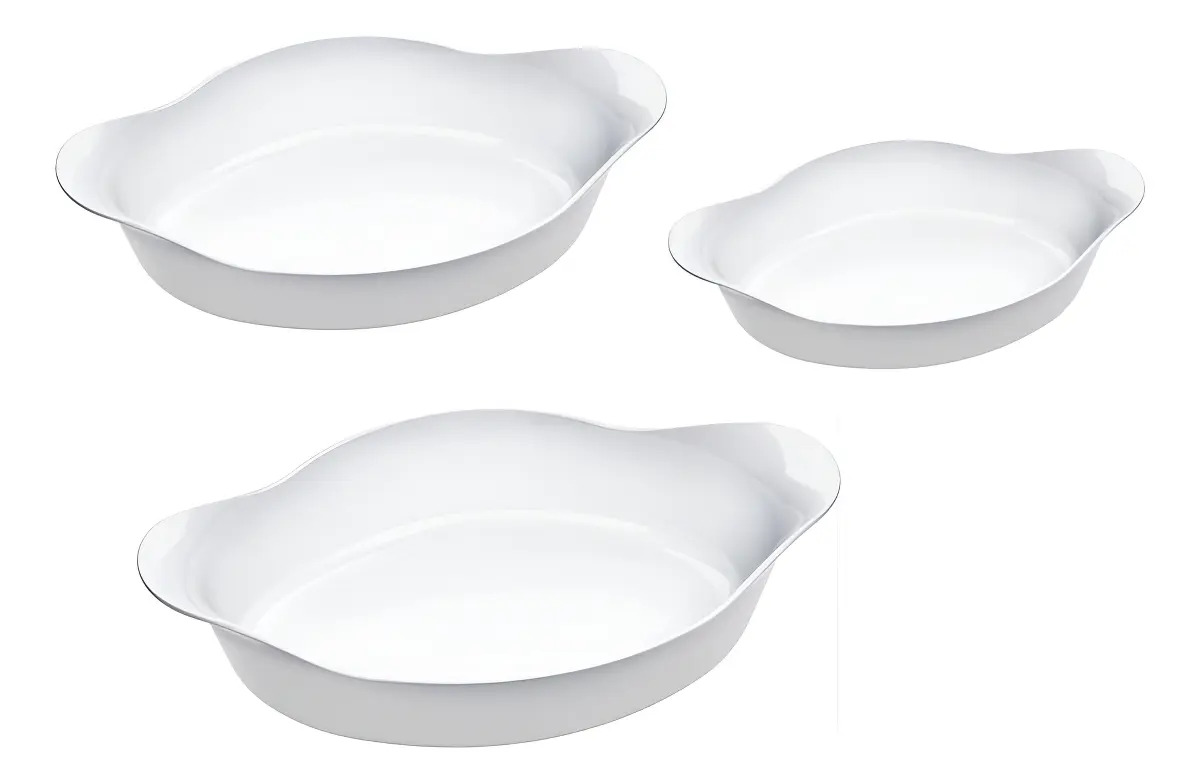 Kit De Assadeiras Marinex Opaline Oval 3 Peças
