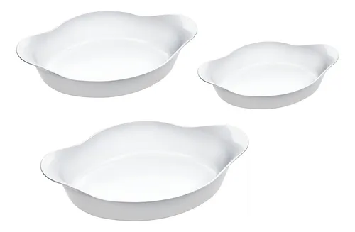 Kit De Assadeiras Marinex Opaline Oval 3 Peças - R$ 69,9