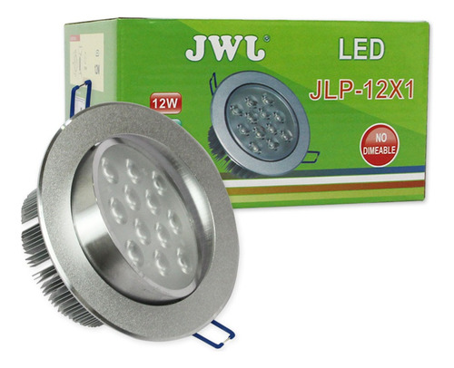 Lámpara Led Tipo Spot 12w Luz Blanca Dirigible Satín 5pz Jwj Color Plateado