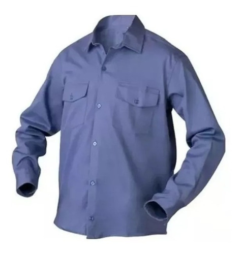 Camisa Trabajo  Tipo Ombu Beige- Azulino  Local Centro 