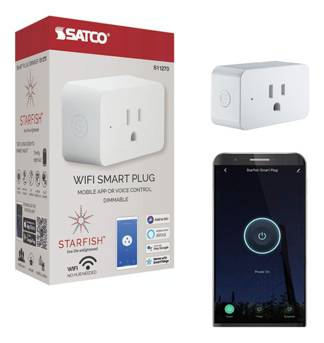 Satco S11270 - Enchufe Inteligente Regulable Con Wifi De Est