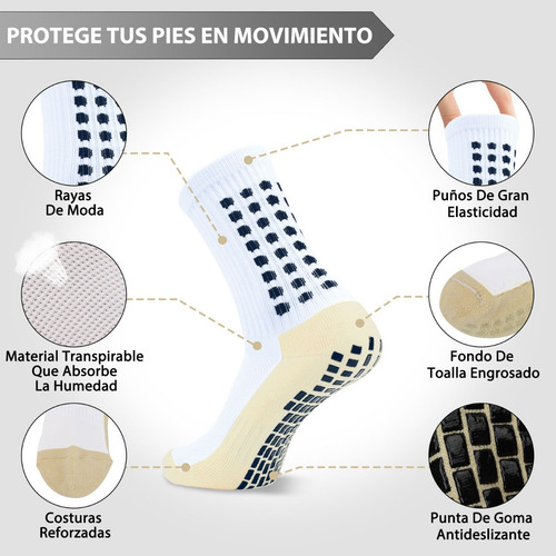 Medias Calcetas Futbol Antideslizante Set 6 + Pantorrillera