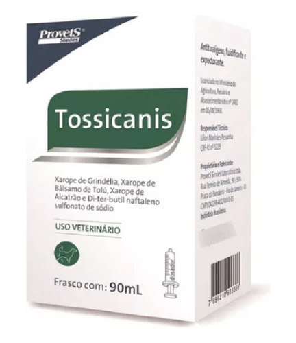 Tossicanis Xarope Para Tratamento Tosse Cães 90ml