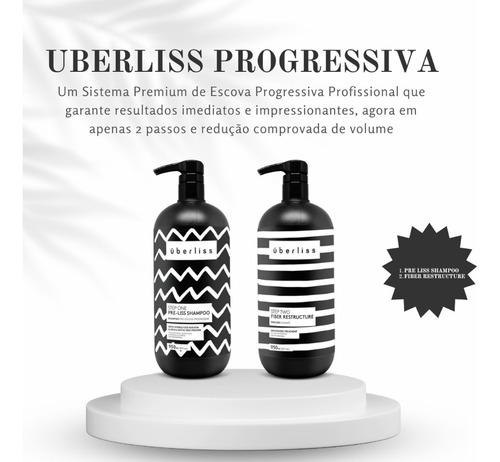 Kit 1 Shampoo Pré-liss 1 Emulsão Alisante Uberliss 950ml