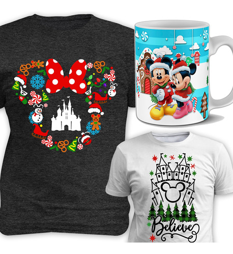 Pack Sublimación Navidad Mickey Disney. Playeras, Tazas, Etc