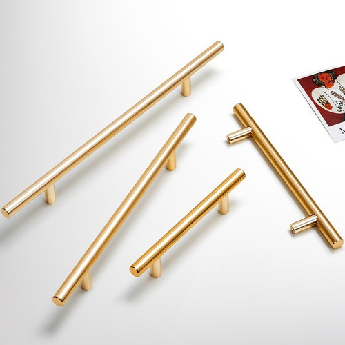 Imagen 7 de 8 de Tirador Manilla Madrid Dorado 96x150x12mm 10unid + Tornillo