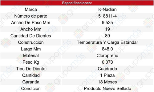 Banda Distribucion O Tiempo Samurai L4 1.3l 84/94 8586231