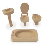 Comprar Baño Muebles De Barbies Pintar Fibrofácil - Bc