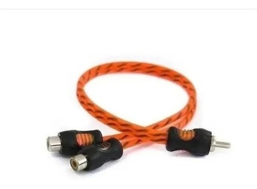 Imagem 2 de 3 de Cabo Rca Y De Silicone Kx3 1 Macho + 2 Fêmea - Laranja