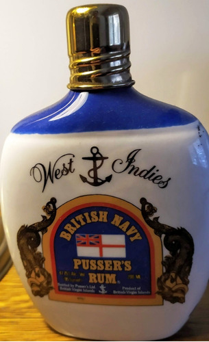 British Navy Pusser's Rum Hip Flask - Porcelana Inglesa Hand