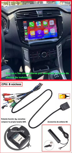 Auto Radio Estéreo Android Gps Carplay Bluetooth Pantalla Youmecity 4G Wifi USB Para Chevrolet S10 Max 2021-2024