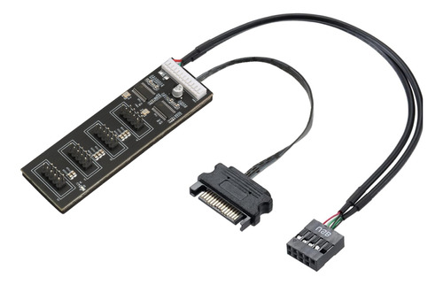 Divisor De Cabezal Usb De 9 Pines Con Cable De Alimentacion