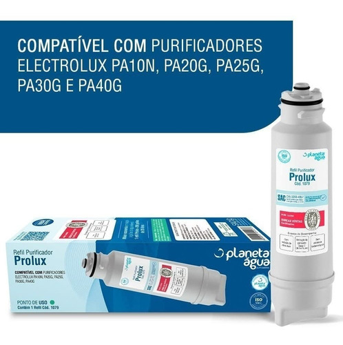 Filtro Refil P/ Electrolux Pa10n, Pa20g, Pa25g, Pa30g, Pa40g