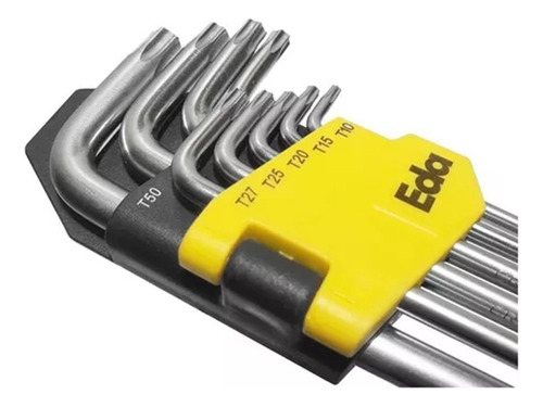 Chave Torx Tipo L Extra Longa 9 Peças T10 A T50