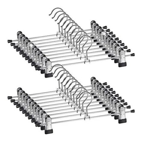 Imagen 4 de 5 de Pack 30 Colgadores Ganchos Metalicos Con Pinza Para Pantalon