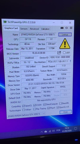 Fake Gtx 1050ti 4gb Ddr5