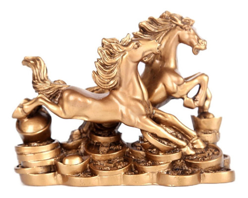 Resina Feng Shui Estatua De Caballos Al Galope Regalo De