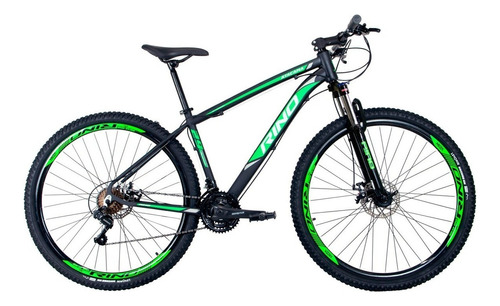 Bicicleta Aro 29 Rino Freio Hidraulico + Altus 24v Cor Preto/verde Tamanho Do Quadro 19