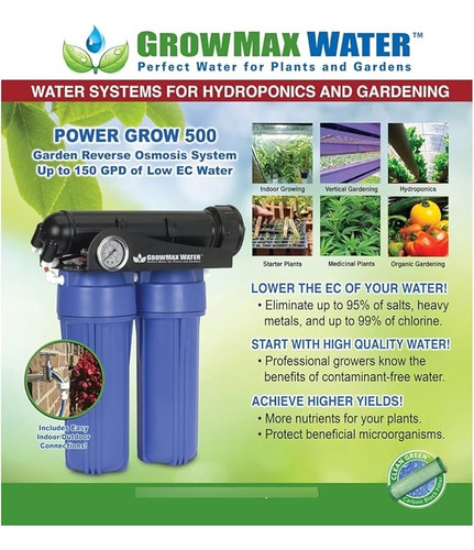 Grow Max Filtro Ósmosis Inversa 500 Lt 5 Micras