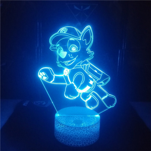 Lampara Mesa Rocky Saltando Paw Patrol Base Agrietada