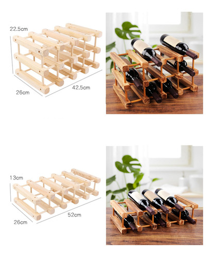 3 Accesorios Para Estante De Vino, Accesorios Madera Y