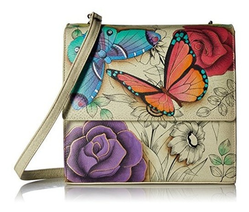 Anuschka Anna Hand Painted Leather Mujeres Flap Crossbody Or