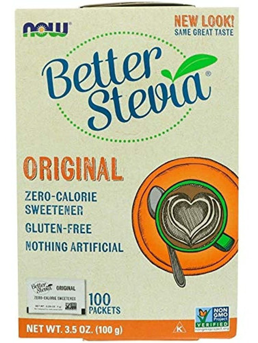Now Foods  mejor Stevia Paquetes 100/caja