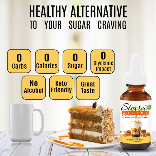 Stevia Select Gotas Butterscotch, Toffee Y Vainilla Keto