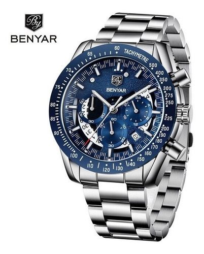 Relógio Masculino Benyar Movimento De Quartzo Original Nf