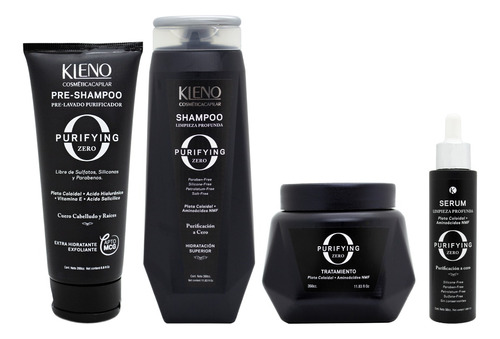 Kleno Purifying Kit Pre-shampoo + Shampoo + Mascara + Serum