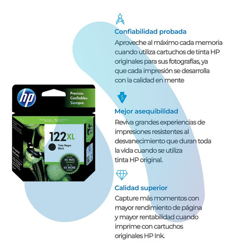 Imagen 3 de 10 de Cartucho Hp 122xl Negro Ori Ch563hl 1000 1050 2000 2050 3050
