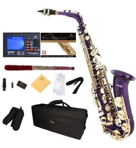 Saxofon Alto Purpura Mendini Con Funda Y Accesorios (xmp)
