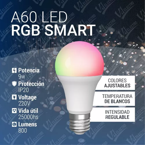 Lampara Foco Led Rgb Smart Colores Wifi App Celular Colores