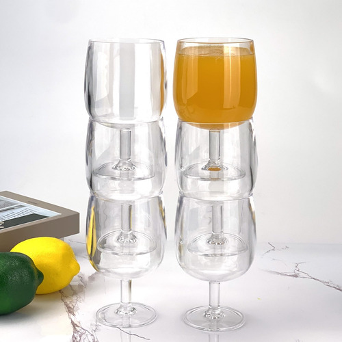Conjunto De Yalin De 6 Copas De Vaso Acrílico Y Vaso Acrílic